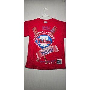 Vintage MLB Philadelphia Phillies Baseball Red T Shirt 1993 The Game Sz Medium